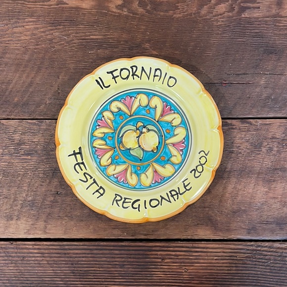 IL FORNAIO FESTA REGIONALE 2002 VINTAGE COLLECTIBLE ITALIAN PLATE - Picture 2 of 5